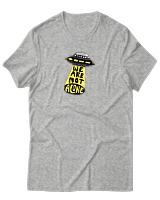 T-Shirt Αντρικό - We Are Not Alone Ufo - Color Thumbnail Γκρι Μελανζέ