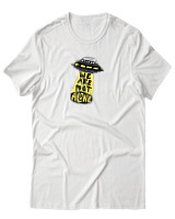 T-Shirt Αντρικό - We Are Not Alone Ufo - Color Thumbnail Άσπρο