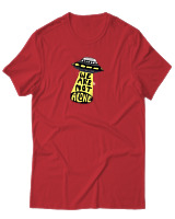 T-Shirt Αντρικό - We Are Not Alone Ufo - Color Thumbnail Κόκκινο