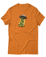 T-Shirt Αντρικό - We Are Not Alone Ufo - Color Thumbnail Πορτοκαλί