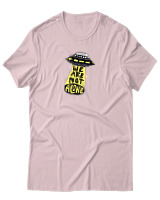 T-Shirt Αντρικό - We Are Not Alone Ufo - Color Thumbnail Απαλό Ροζ