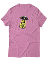 T-Shirt Αντρικό - We Are Not Alone Ufo - Color Thumbnail Ροζ