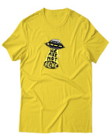 T-Shirt  Γυναικείο - We Are Not Alone Ufo - Color Thumbnail Κίτρινο Χρυσό