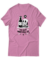 T-Shirt Αντρικό - We Love What Kill Us - Color Thumbnail Ροζ