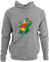 Φούτερ με κουκούλα - Weee Turtle Snail - Color Thumbnail Γκρι Μελανζέ
