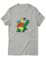 T-Shirt Unisex - Weee Turtle Snail - Color Thumbnail Γκρι Μελανζέ