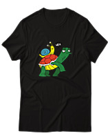 T-Shirt Unisex - Weee Turtle Snail - Color Thumbnail Μαύρο