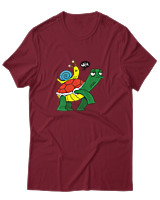 T-Shirt Unisex - Weee Turtle Snail - Color Thumbnail Σκούρο Κόκκινο