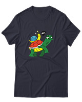 T-Shirt Unisex - Weee Turtle Snail - Color Thumbnail Σκούρο Μπλε
