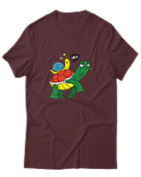 T-Shirt Unisex - Weee Turtle Snail - Color Thumbnail Μπορντό