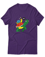 T-Shirt Unisex - Weee Turtle Snail - Color Thumbnail Σκούρο Μωβ