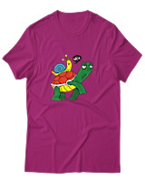 T-Shirt Unisex - Weee Turtle Snail - Color Thumbnail Φουξια