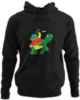 Φούτερ με κουκούλα - Weee Turtle Snail - Color Thumbnail Μαύρο