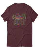T-Shirt Αντρικό - Welcome To Las Vegas - Color Thumbnail Μπορντό