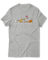 T-Shirt Αντρικό - Well Done Chicken - Color Thumbnail Γκρι Μελανζέ