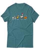 T-Shirt Αντρικό - Well Done Chicken - Color Thumbnail Μπλε Πράσινο