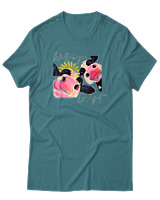 T-Shirt Αντρικό - What Are You Looking At - Color Thumbnail Μπλε Πράσινο
