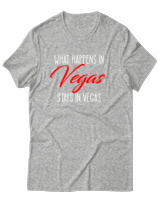 T-Shirt Αντρικό - What Happens In Vegas - Color Thumbnail Γκρι Μελανζέ