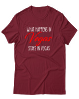 T-Shirt Αντρικό - What Happens In Vegas - Color Thumbnail Σκούρο Κόκκινο