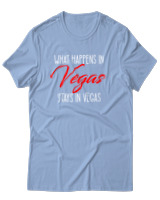 T-Shirt Αντρικό - What Happens In Vegas - Color Thumbnail Γαλάζιο