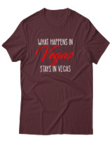 T-Shirt Αντρικό - What Happens In Vegas - Color Thumbnail Μπορντό