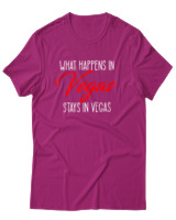 T-Shirt Αντρικό - What Happens In Vegas - Color Thumbnail Φουξια