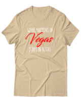 T-Shirt Αντρικό - What Happens In Vegas - Color Thumbnail Μπεζ