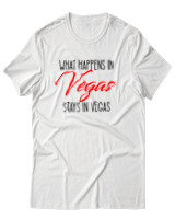 T-Shirt Αντρικό - What Happens In Vegas - Color Thumbnail Άσπρο