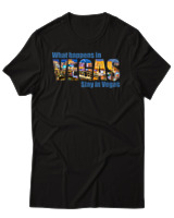 T-Shirt Αντρικό - What Happens In Vegas - Color Thumbnail Μαύρο