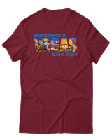 T-Shirt Αντρικό - What Happens In Vegas - Color Thumbnail Σκούρο Κόκκινο