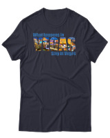 T-Shirt Αντρικό - What Happens In Vegas - Color Thumbnail Σκούρο Μπλε