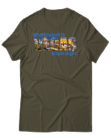 T-Shirt Αντρικό - What Happens In Vegas - Color Thumbnail Χακί