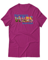 T-Shirt Αντρικό - What Happens In Vegas - Color Thumbnail Φουξια