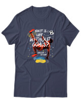 T-Shirt Αντρικό - What Is Life Without Goals? - Color Thumbnail Μπλε Γκρι