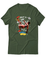T-Shirt Αντρικό - What Is Life Without Goals? - Color Thumbnail Κυπαρισσί