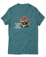 T-Shirt Αντρικό - What The Cluck - Color Thumbnail Μπλε Πράσινο