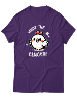 T-Shirt Αντρικό - What The Cluck - Color Thumbnail Σκούρο Μωβ