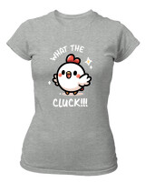 T-Shirt Στενή Γραμμή - What The Cluck - Color Thumbnail Γκρι Μελανζέ