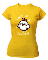 T-Shirt Στενή Γραμμή - What The Cluck - Color Thumbnail Χρυσό Κίτρινο