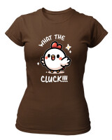 T-Shirt Στενή Γραμμή - What The Cluck - Color Thumbnail Καφέ