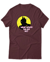 T-Shirt Αντρικό - What Would The Bat Do? - Color Thumbnail Μπορντό
