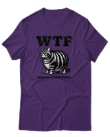 T-Shirt Αντρικό - Where Is The Food Cat - Color Thumbnail Σκούρο Μωβ