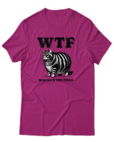 T-Shirt Αντρικό - Where Is The Food Cat - Color Thumbnail Φουξια
