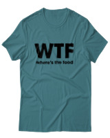 T-Shirt Unisex - Where Is The Food - Color Thumbnail Μπλε Πράσινο