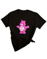 T-Shirt Woman Fashion Γυναικείο - Who Cares Bear - Color Thumbnail BLACK