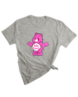 T-Shirt Woman Fashion Γυναικείο - Who Cares Bear - Color Thumbnail GREY MELANZE