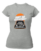 T-Shirt Στενή Γραμμή Γυναικείο - Why So Negative - Color Thumbnail Γκρι Μελανζέ