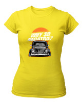 T-Shirt Στενή Γραμμή Γυναικείο - Why So Negative - Color Thumbnail Κίτρινο