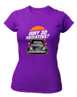 T-Shirt Στενή Γραμμή Γυναικείο - Why So Negative - Color Thumbnail Σκούρο Μωβ