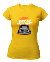 T-Shirt Στενή Γραμμή Γυναικείο - Why So Negative - Color Thumbnail Χρυσό Κίτρινο